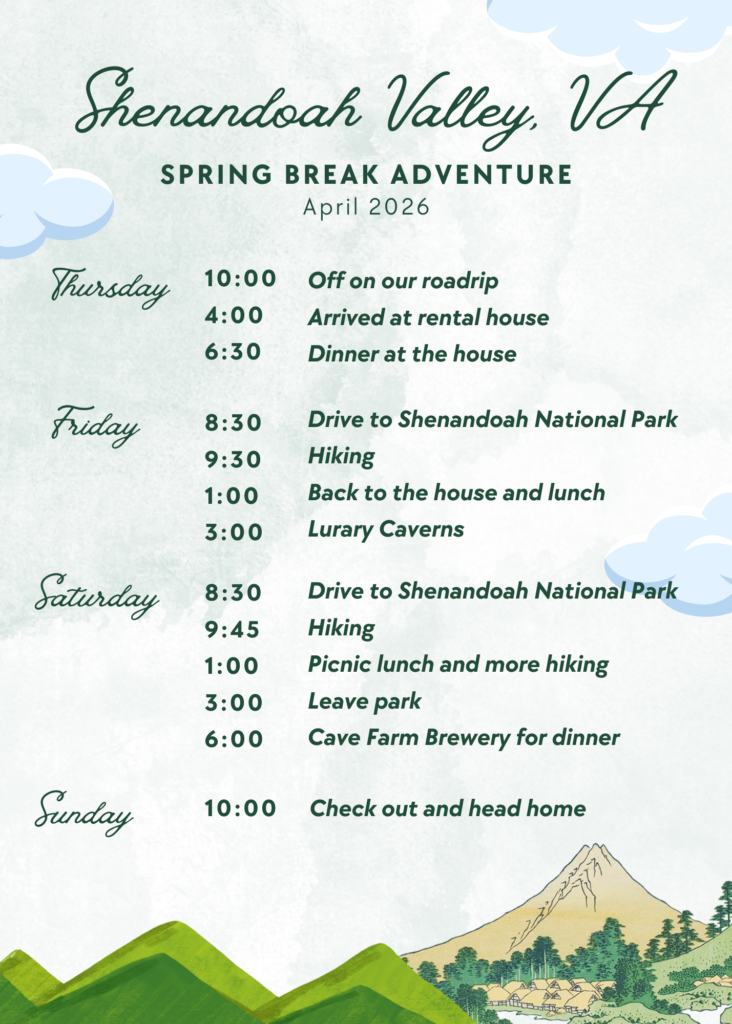 Shenandoah Valley Itinerary